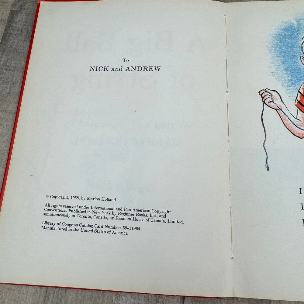 Vintage A Big Ball of String 1958 Hardcover Marion Holland READ